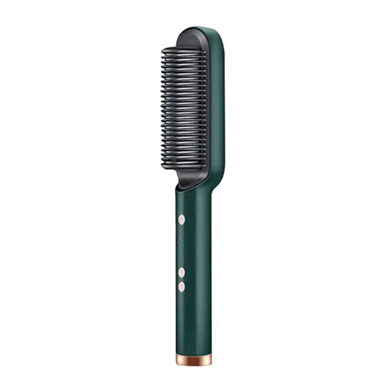 Hair straightener brush