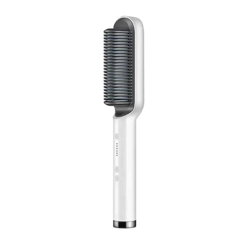 Hair straightener brush